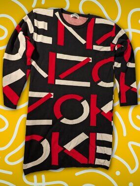 Kenzo Paris women's bold geometric design pullover dress